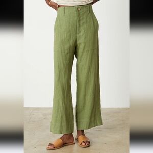 Velvet dru heavy linen Pants Trouser Color: BASIL Green Size 10
